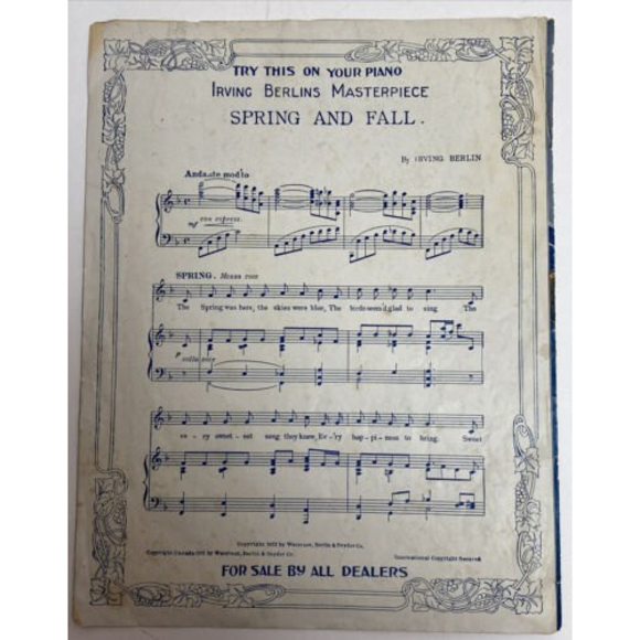 Vintage The Ragtime Soldier Man by Irving Berlin 1912 antique sheet music Jazz - Picture 7 of 12